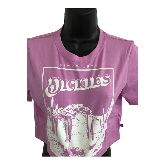 Dickies pink cropped graphic print tshirt size XS new - Picture 9 of 13